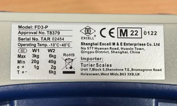 Click Here To Enlarge This Photo Of EXCELL FD3-P DIGITAL RETAIL SCALES